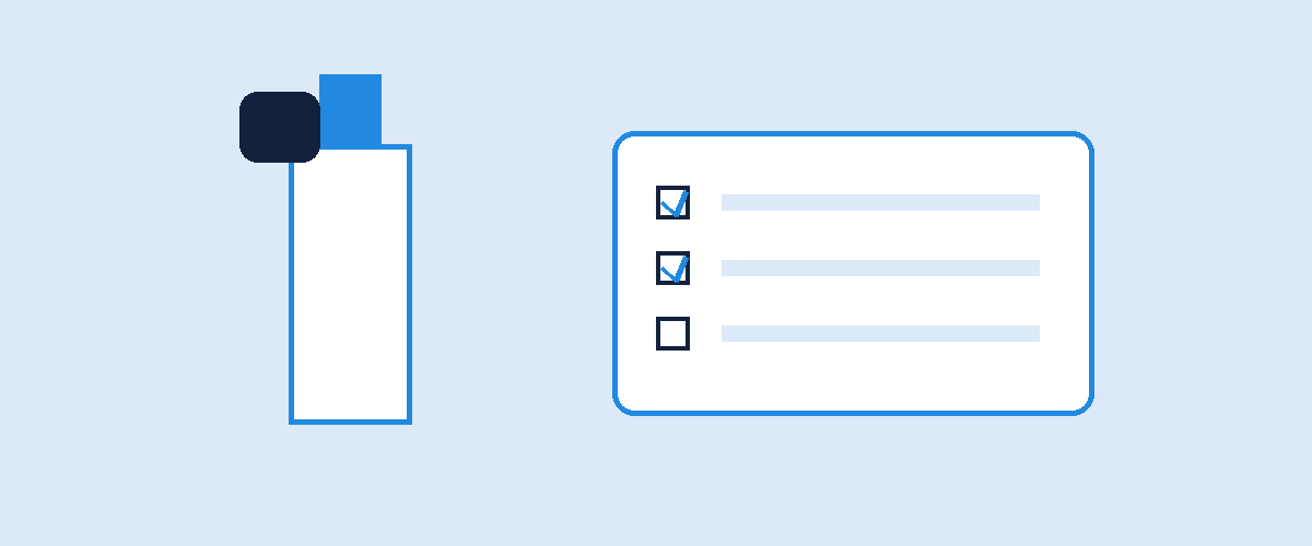 DIY pest control illustration of a spray bottle and a household pest treatment checklist