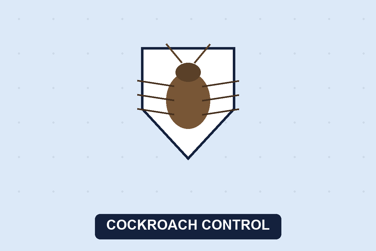Cockroach control Dallas TX illustration of a roach on a protective shield