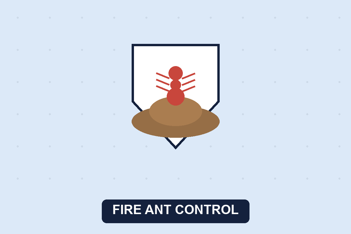 Fire ant control Dallas TX illustration of a fire ant and mound