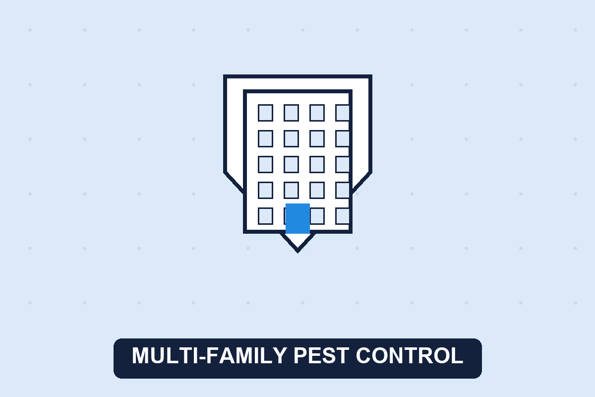 Multi-family pest control Dallas TX illustration of an apartment building