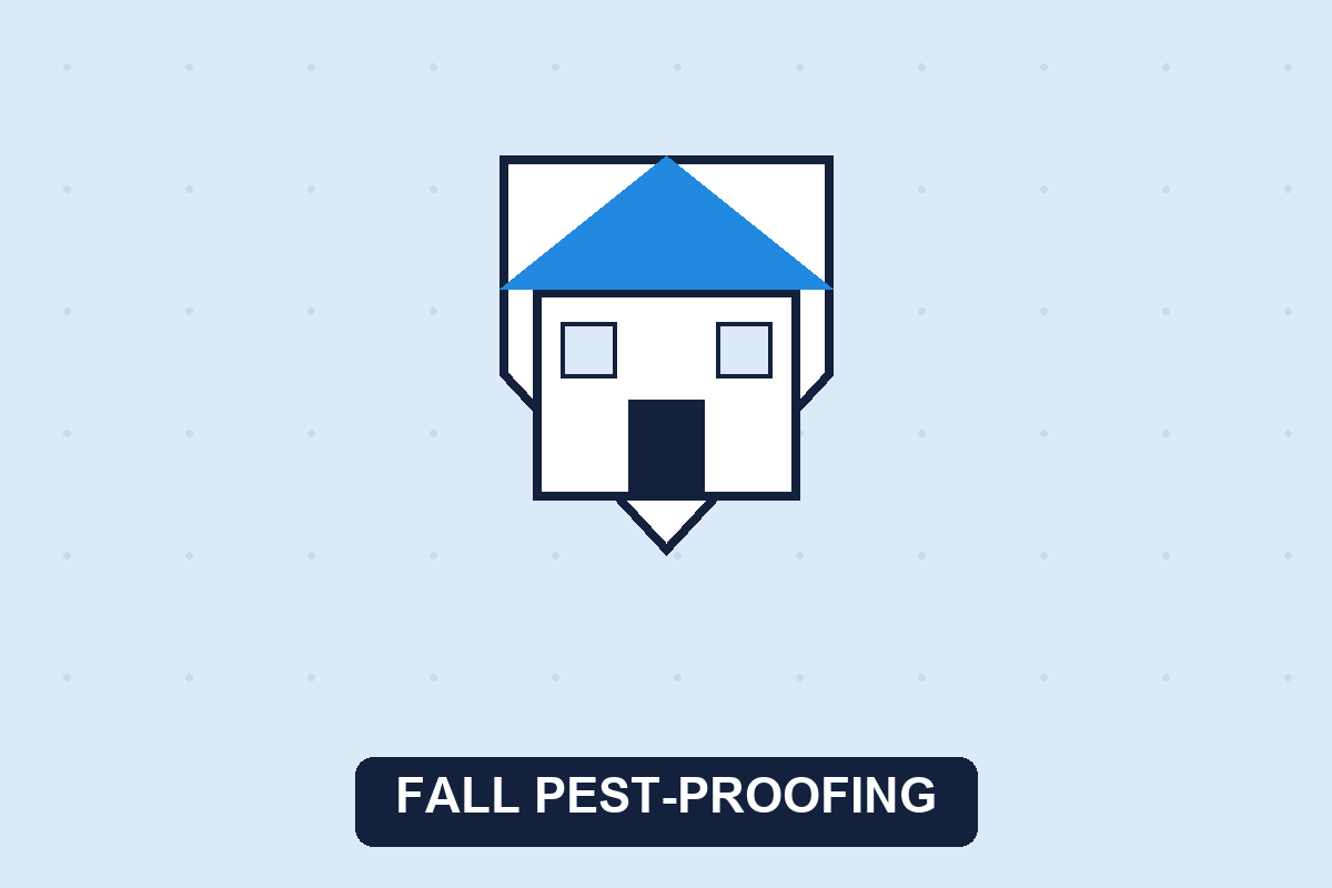 Fall pest-proofing illustration of a protected home